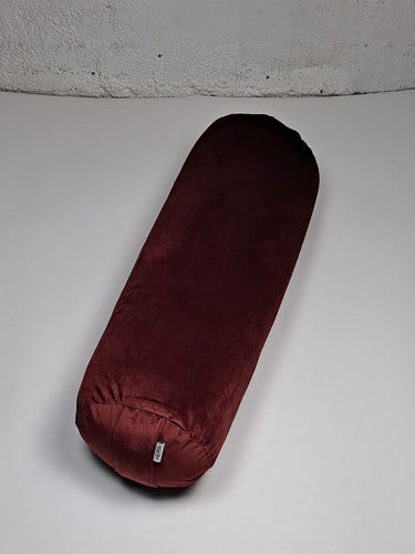 Yogabolster sammet - Vinröd